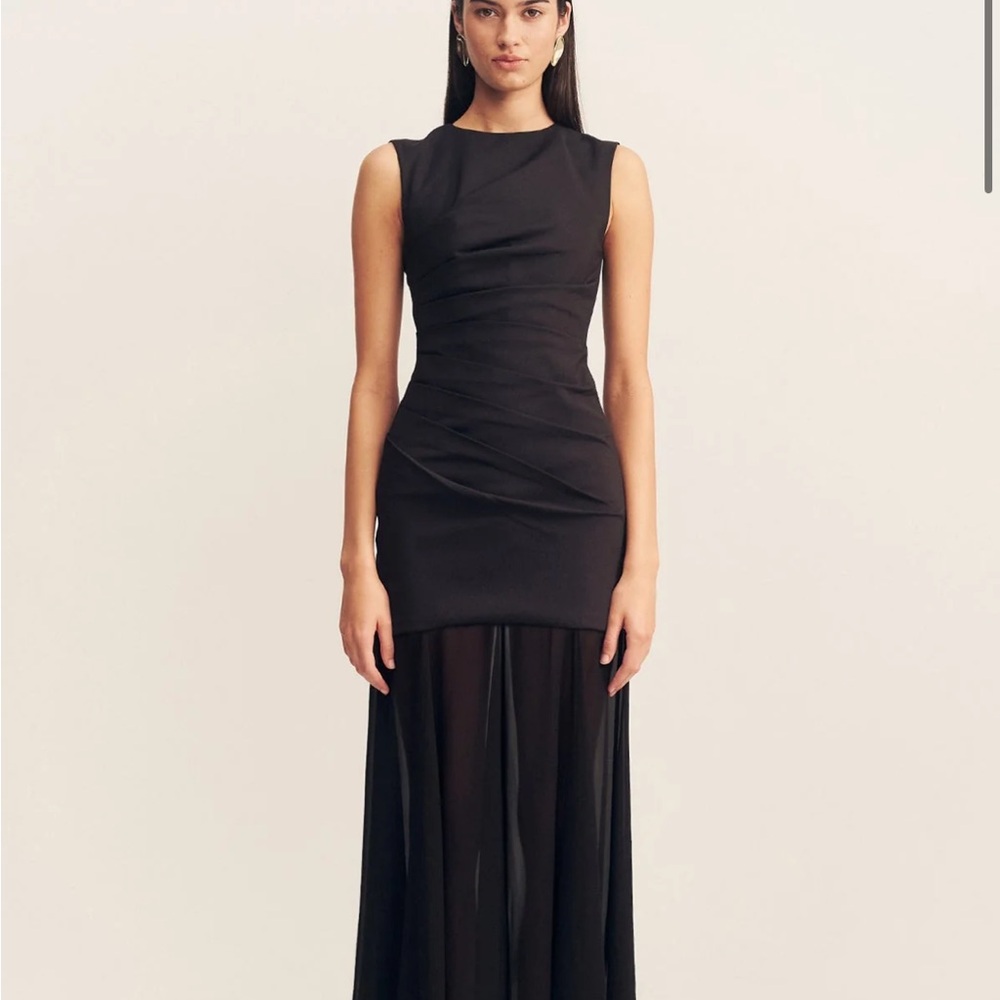 Blainey Open Back Draped Maxi Dress - Black Shona Joy